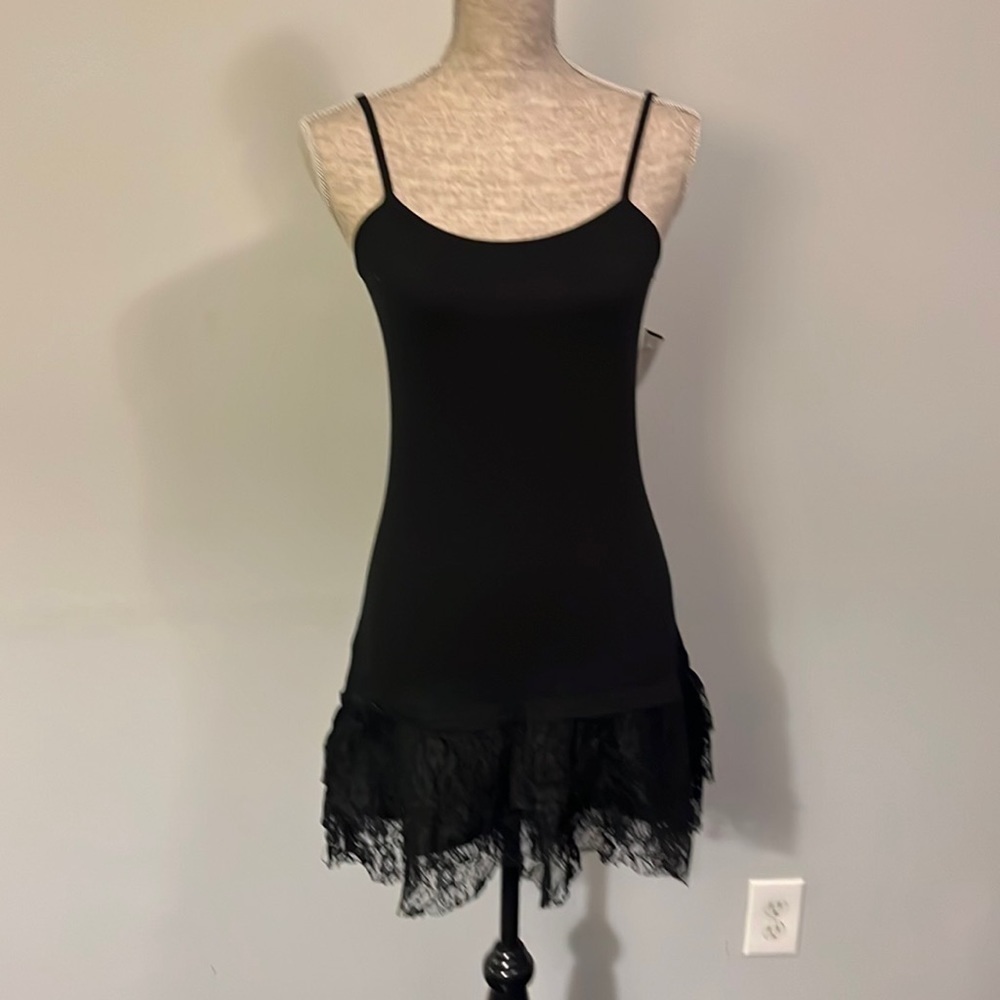 Zara mini dress with lace trim size small like new condition black
